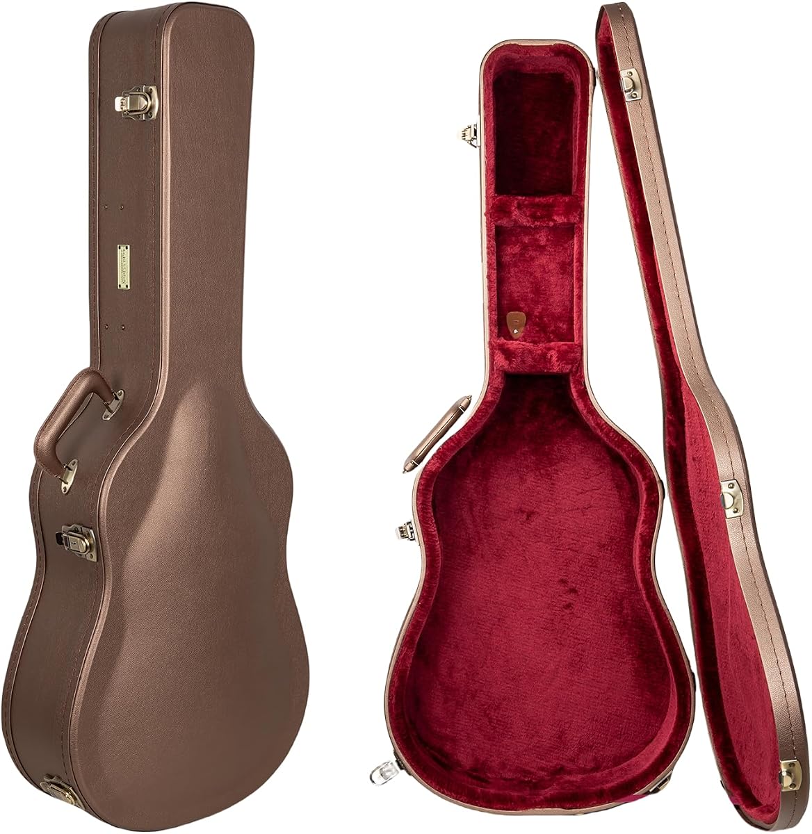 Crossrock Super Jumbo Acoustic Guitar Case for Gibson SJ-200 | Chocolate Brown Finish, Reinforced Archtop, Security Lock, Hidden Storage – Designer Series(CRW520SBCB)