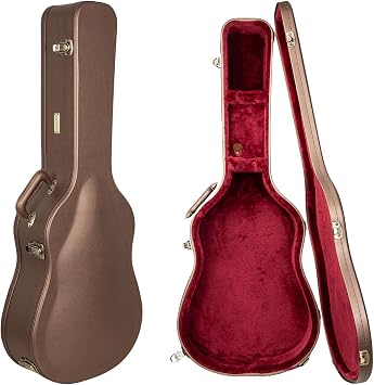 Crossrock Wooden Classical Guitar Case for 4/4 Nylon-String | Chocolate Brown Finish, Burgundy velvet Interior, Lock Designer SeriesCRW520CCB