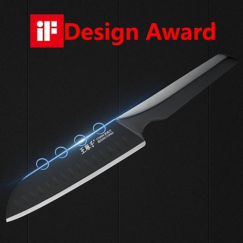 Miniatura 2 de WANGMAZI iF Design Award - Cuchillo Santoku patentado con mango de hoja afilada, cuchillo de chef de cocina de acero inoxidable alemán, moldeado de