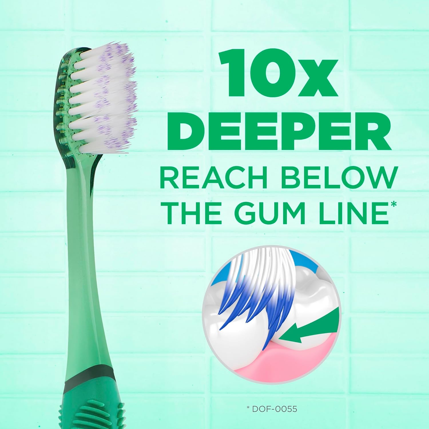 GUM Technique Deep Clean Toothbrush - Compact Soft - Soft Toothbrushes for Adults with Sensitive Gums - Extra Fine Bristles, 1ct (12pk)