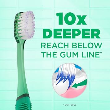 GUM Deep Clean Technique Soft Toothbrush, Compact Head, 1 Count (6 Pack)