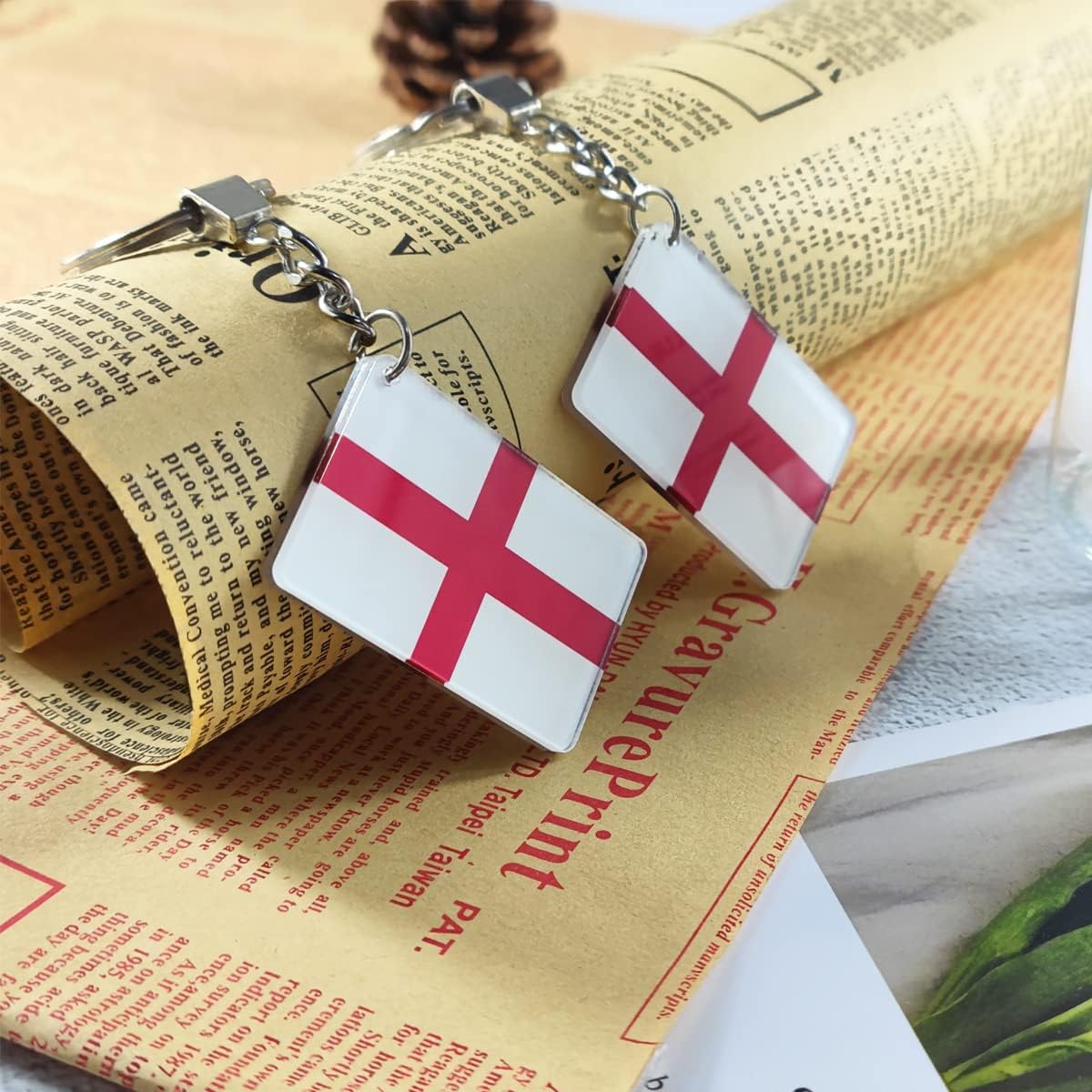 QQSD England Flag Keychain English Key Ring, 2 Pack - Image 4