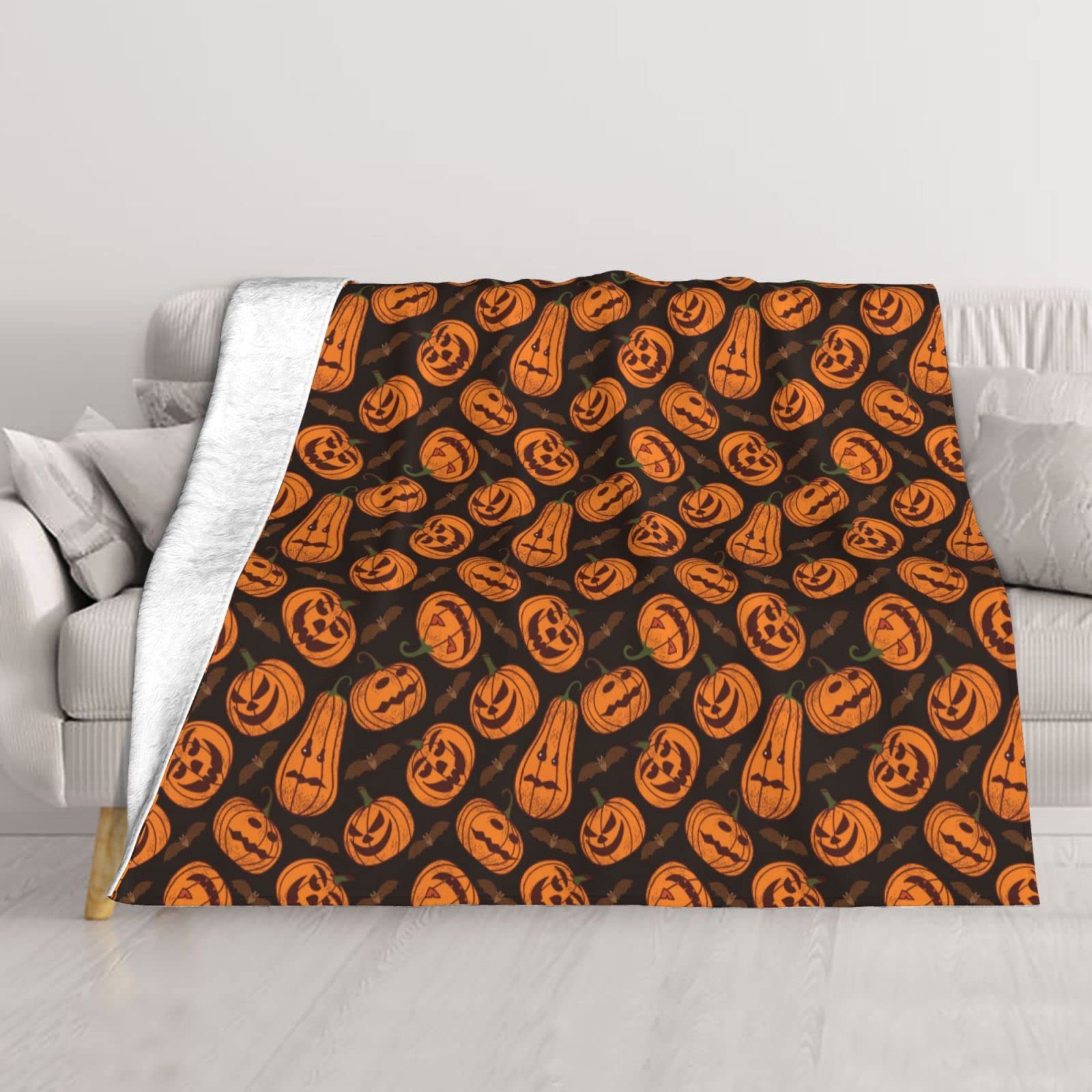 Couverture thermique Halloween BAFAFA 203x152 cm respirante pour lit et canapé