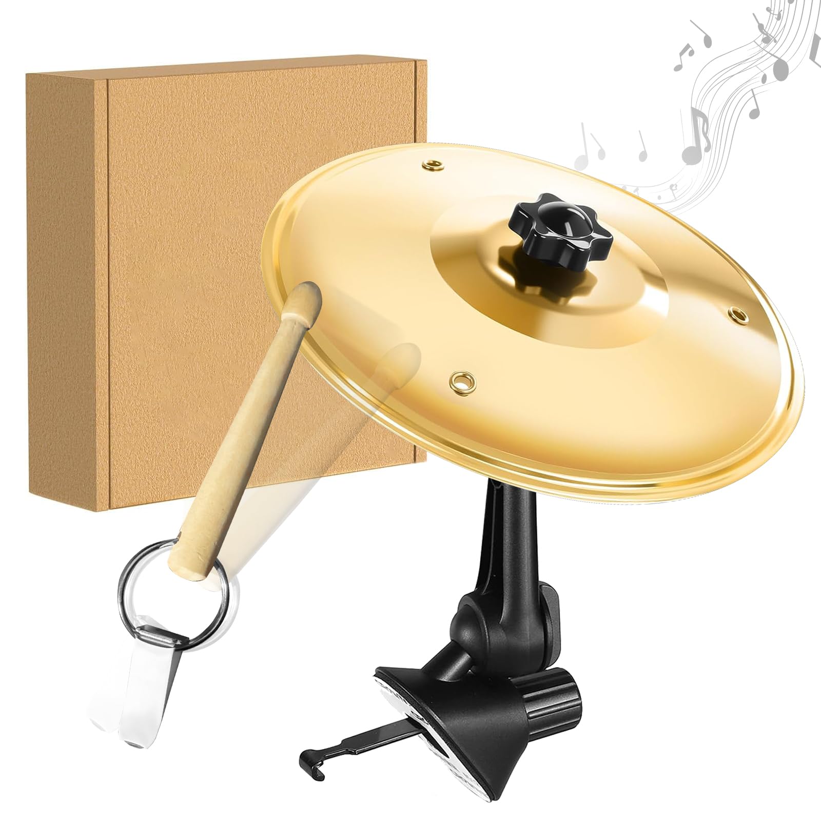 Car Cymbal, Mini Car Cymbal for Air Vent, with Compact Drum Stick, Drum Crash Cymbal Accessory for Car Dash Interior Decoration, Golden, by ALLCIFP-image-34