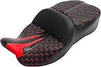 Vista 11 de C.C. RIDER Asiento de gel para motocicleta, asiento de pasajero - Asiento de pasajero con peine Bagger para Harley Touring 2009-2023 Road King FLHR