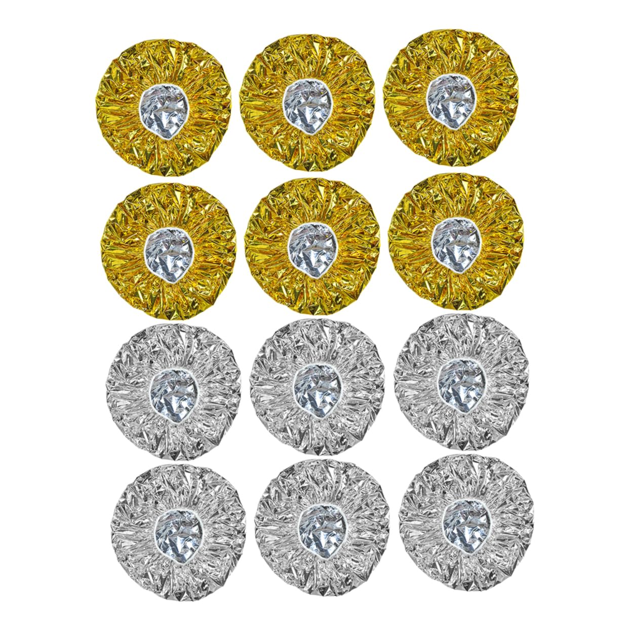 VICASKY 12pcs Aluminum Foil Caps for Braids Coloring Reusable Hair Processing Conditioning Cap Bonnet for Curly Hair Foils for Home Salon Use