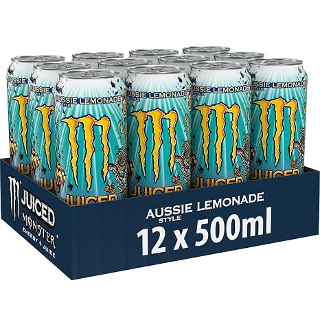 Monster Energy Aussie Style Lemonade Energy Drink Tin 12 x 500ml