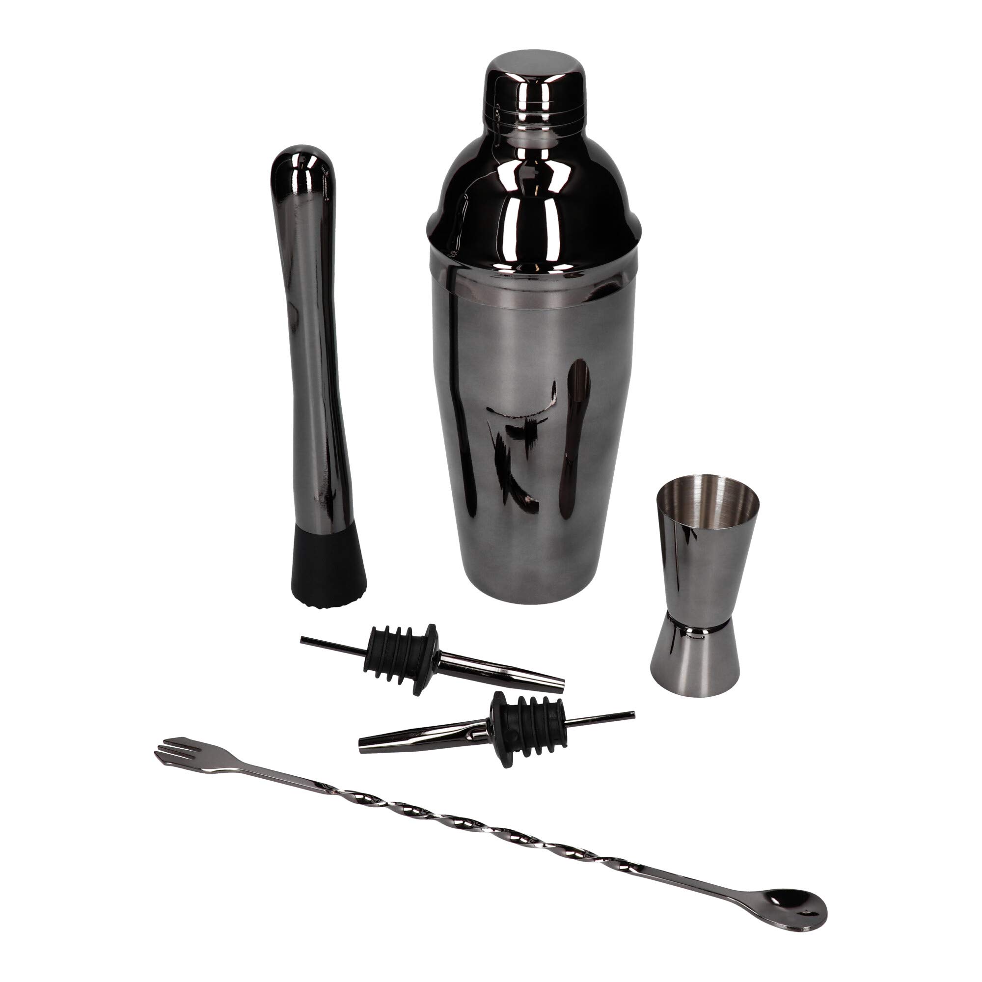 Bartender set 6 el shaker Cobbler 750 ml black gloss