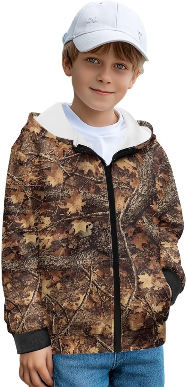 Boys Zip Up Hoodies Size 6-16 Youth Fleece Sweatshirts with Pockets Soft Jackets Clothes