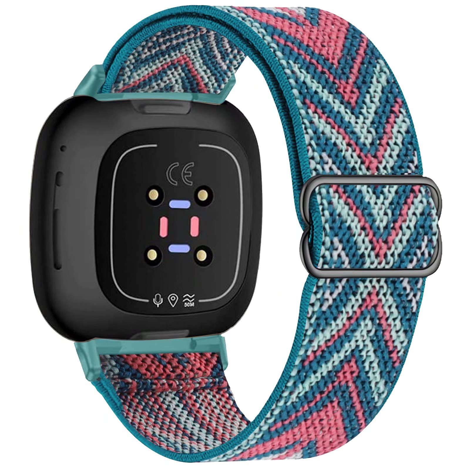 10x Nylon Armbänder Für Fitbit Sense & Versa 3 | Weich, Elastisch & Atmungsaktiv | Verschiedene Farben