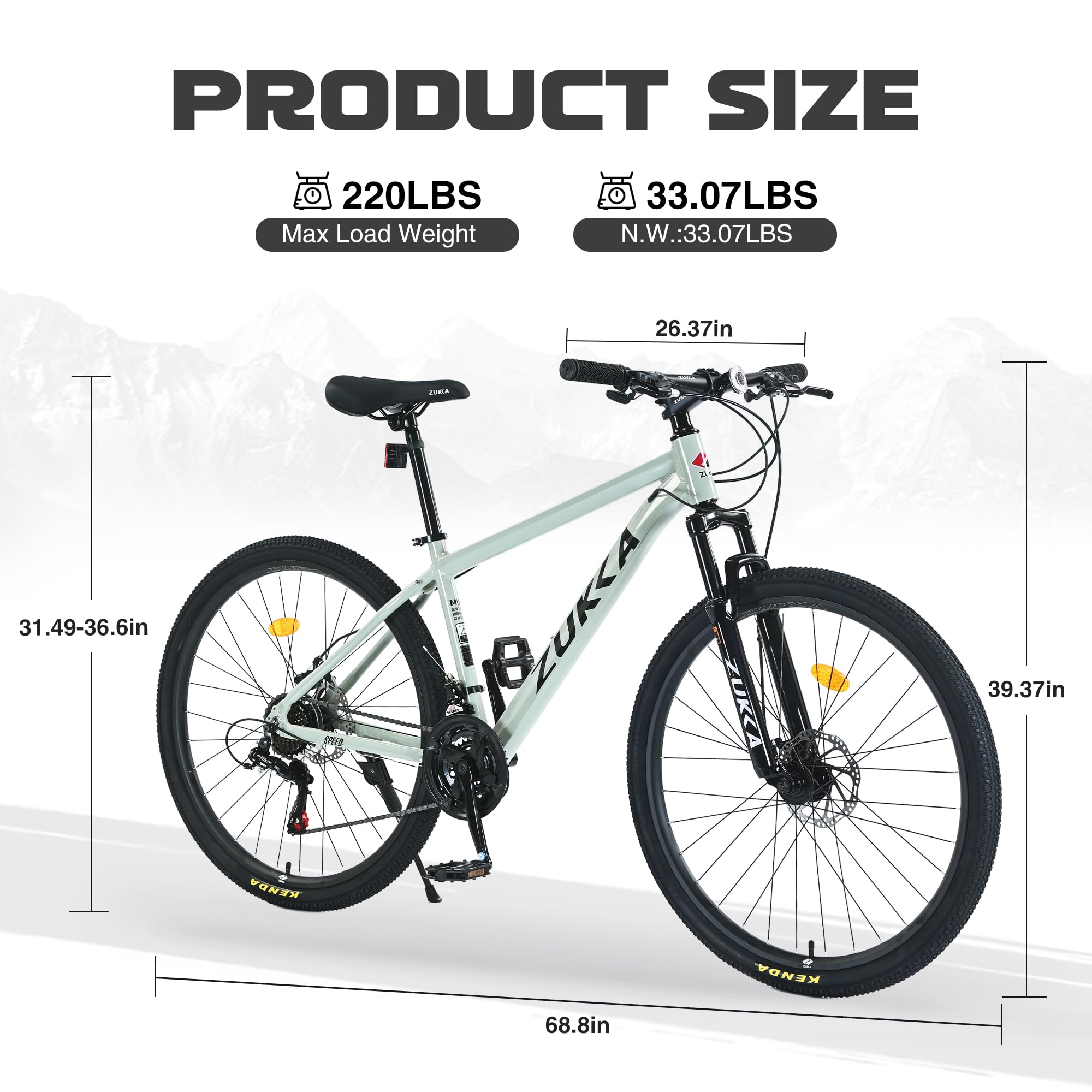 WEEROCK 27.5 Inch Mountain Bike, 3x7/ 21 Speeds Aluminium Alloy Frame MTB with Front Suspension Fork? Dual Disc Brakes, 27.5x1.95 All-Terrain Tires for Adult, Men, Women, Junior, Green