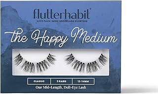 FlutterHabit The Happy - Pestañas medianas, 2...