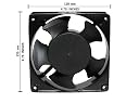 220V AC Power Metal Cooling Fan Axial For Networking Rack, Server, Network Enclosure, PC, Electric Industrial Control Panel, Machinery, Equipment, Black, 4.75" x 4.75" 1.5"(4 INCH) gallery image