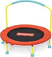 Fisher-Price WonderJump 36-Inch Mini Trampoline for Toddlers - Indoor Kids Trampoline with Handlebar, Ages 3+