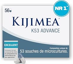 Kijimea K53 Advance High Dose Gut Bacteria Capsules | 53 Strains of Microcultures Selected in Gut Flora | With Biotin | >500 Billion CFU per Box 56 Capsules