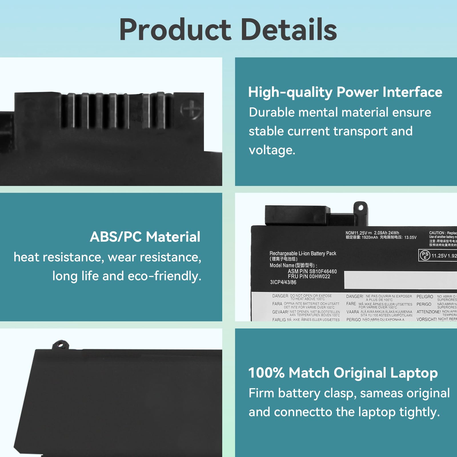K KYUER 24Wh 00HW022 00HW023 Batterie pour Lenovo ThinkPad T460S T470S 20FA 20F9 20HF 20HG 20JT 20F9003SGE 20FA003GGE 20F90042GE 20FA0046PB 20HGS00V00 20HF004UGE 00HW036 SB10F46460 SB10F46461 Battery