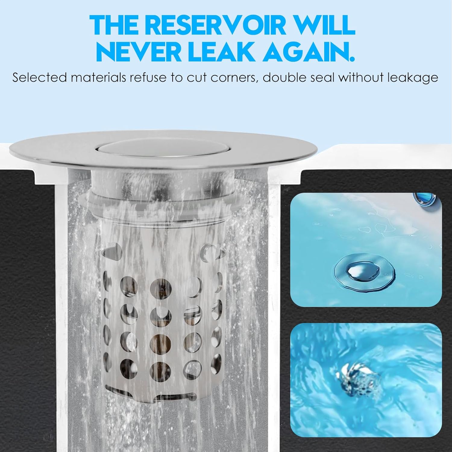 Bathroom Sink Drain Strainer, Pop Up Sink Drain Filter with Removable Stainless Steel Filter Basket Hair Catcher,for 1.25-1.5 Inch Bullet Core Push Type Basin Pop Up Drain Filter (2pack, Silvery)