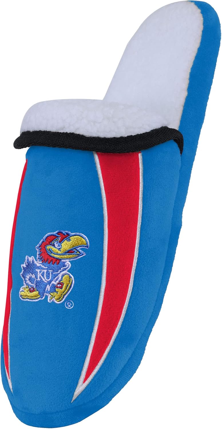 FOCO Kansas Jayhawks NCAA Mens Sherpa Slide Slippers - L - Image 3