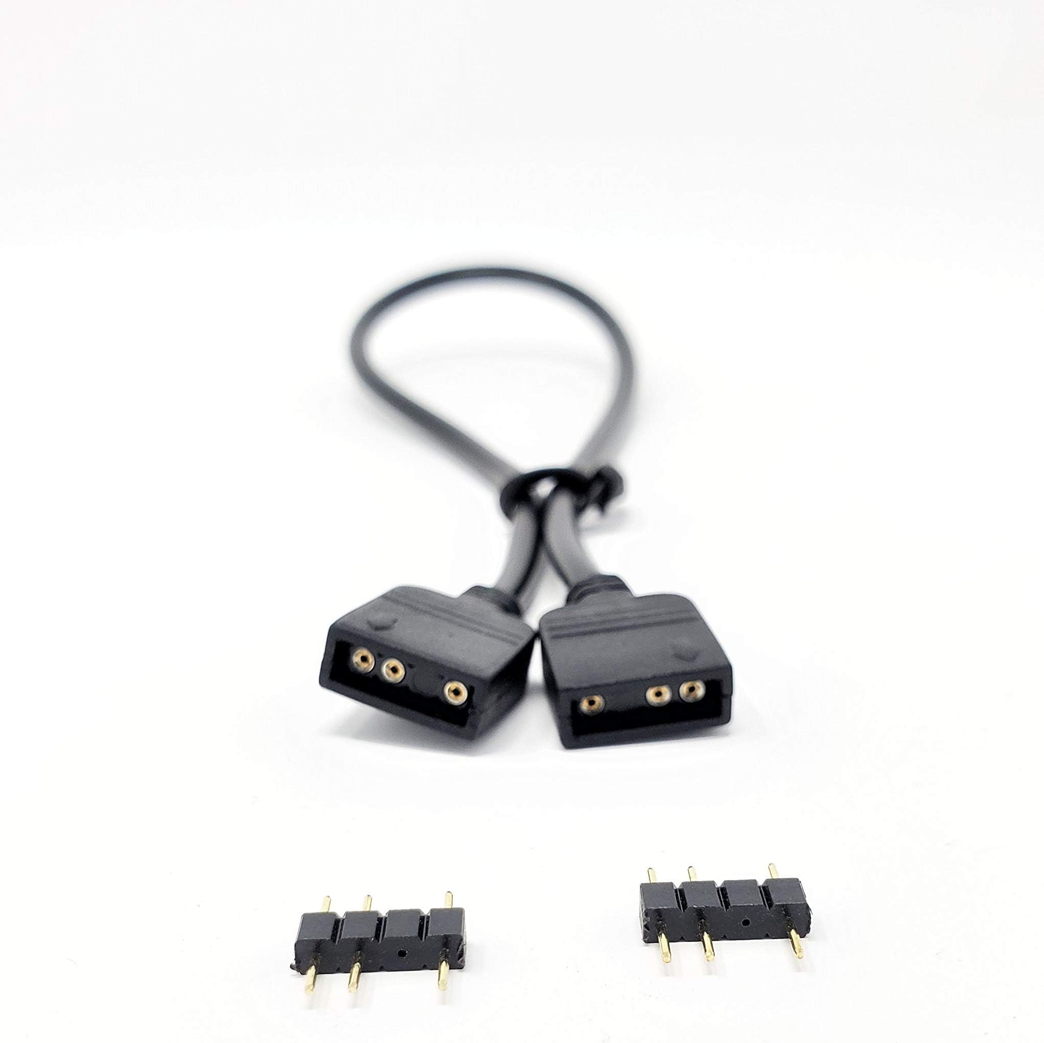 MICRO CONNECTORS 3-Pin Addressable RGB (ARGB) Extension Cable - 30cm with Male Pins