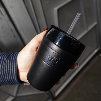KeepCup Commuter Cold Cup Insulated Iced Coffee Cup, Black, 12oz