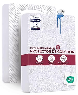 Utopia Bedding Protector Colchón 105 x 190 x 30 cm Impermeable, Certificación Oeko-Tex Funda Colchón, Cubre Colchón Transpirable, Elástico En Todo El Contorno OEKO-TEX STANDARD 100
