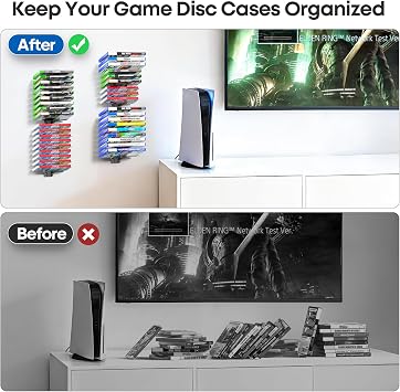 Video Game Storage Wall Mount for Switch/PS5/PS4/Switch2/XBX Game Case Holder, Gaming Shelf Mount Gamecase Organizer Up to 36PCS, Wall-Mounted Gaming Display Stand Tower for Gift, 4 Pack, Black