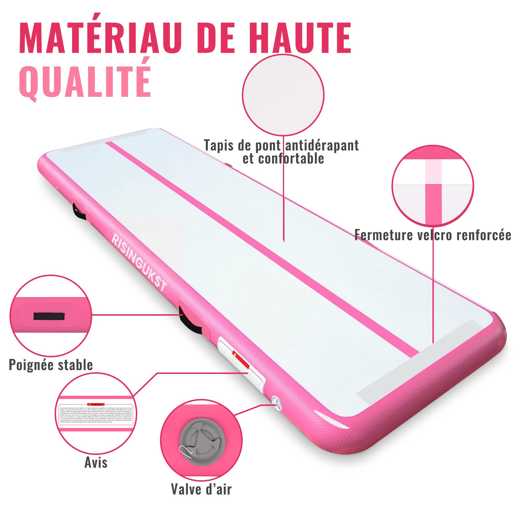 Air Met Track - Colchoneta de gimnasia artística 2m/3m/4m/5m/6m Colchoneta inflable para gimnasia 10/15/20cm deportiva con bomba para ejercicio/yoga/gimnasio — view 3