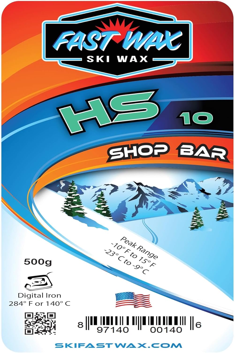 Fast Wax - High Speed Ski Wax - 500g Shop Bar Paraffin & Synthetic Wax Bar - Made in America
