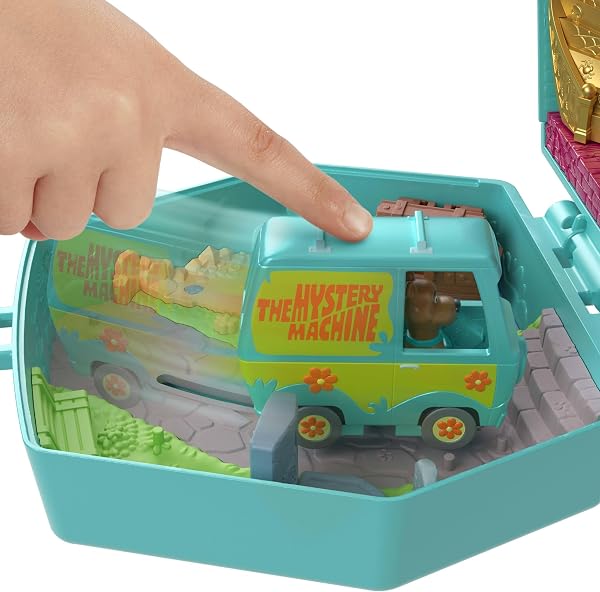 Polly Pocket x Scooby-DOO Partnership-Schatulle, Minipuppen und Spielset, Scooby-DOO und Velma Dinkley Puppen, Mystery Machine Spielzeugauto, JKC85 - 2