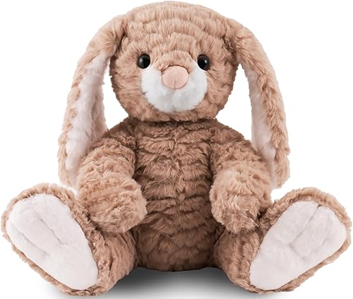 Mikee Fluffie Conejito de Pascua de 12 pulgadas, material seguro, suave y lavable, bonito juguete de peluche, decoración de Pascua, regalo de