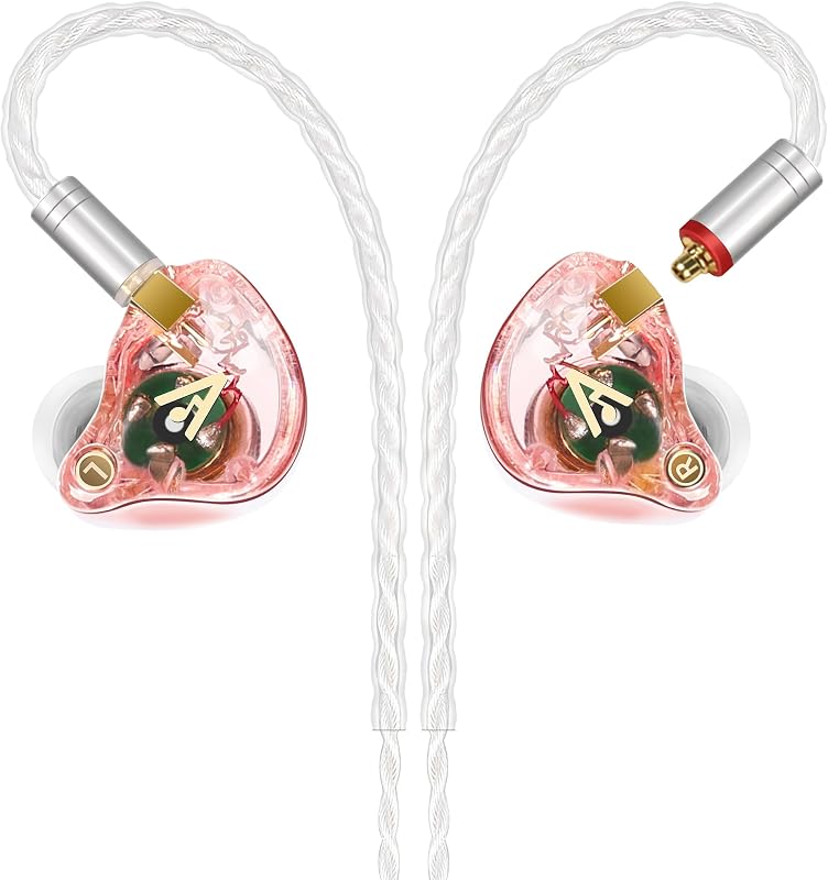 Vibes 202 HiFi Wired Earbuds, IEM in-Ear Monitor Headphones | Clear Sound, Deep Bass, Noise-Isolating Ear Buds, Silver-Plated Cord, Comfort Fit, Gaming IEM Earphones, Case, 3.5mm No MIC