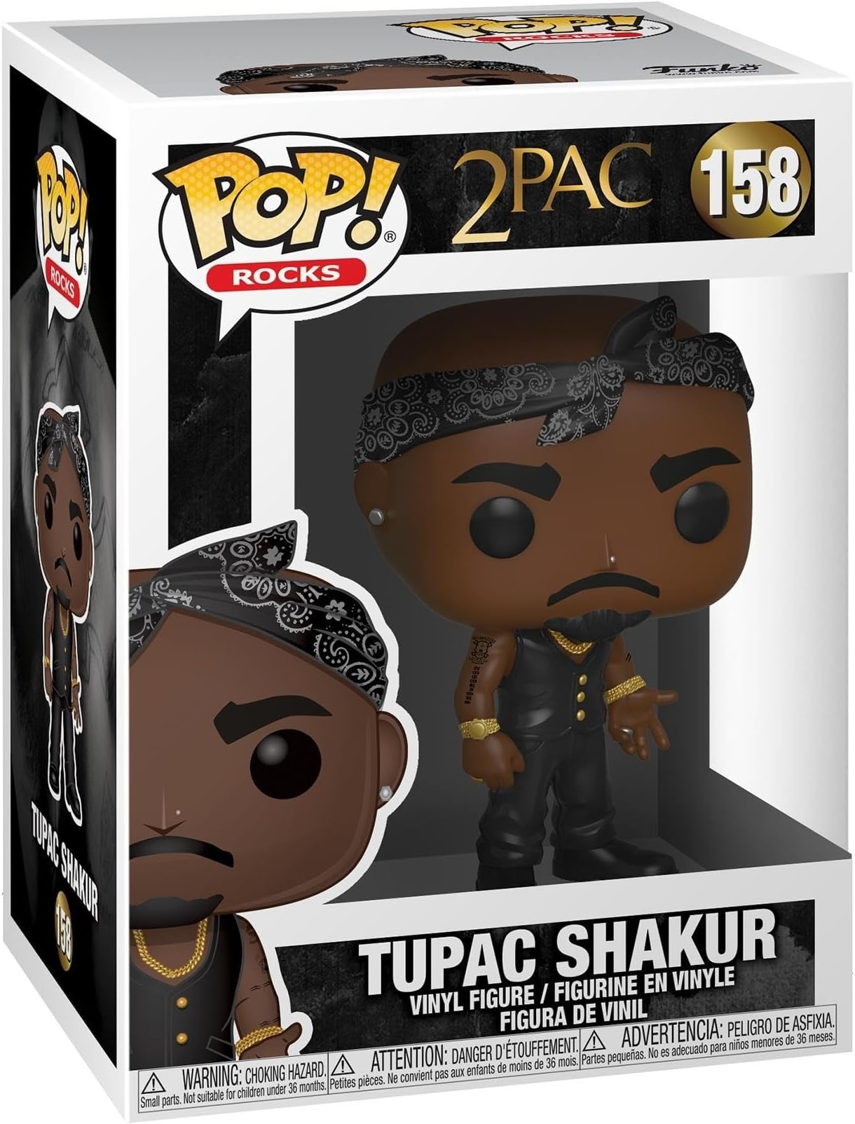 Pop Rocks: Tupac - Vest with Bandana - Collectable Vinyl Figure - Gift Idea - Official Merchandise - Toys for Kids & Adults - Music Fans - Model Figure for Collectors and Display
