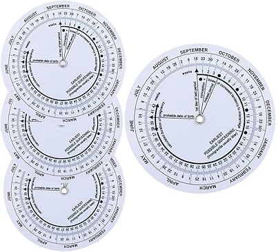 4 Pcs Pregnancy Wheel, Pregnant Due Date Calculator for Moms Pregnant Patients Doctors Midwives Nurses