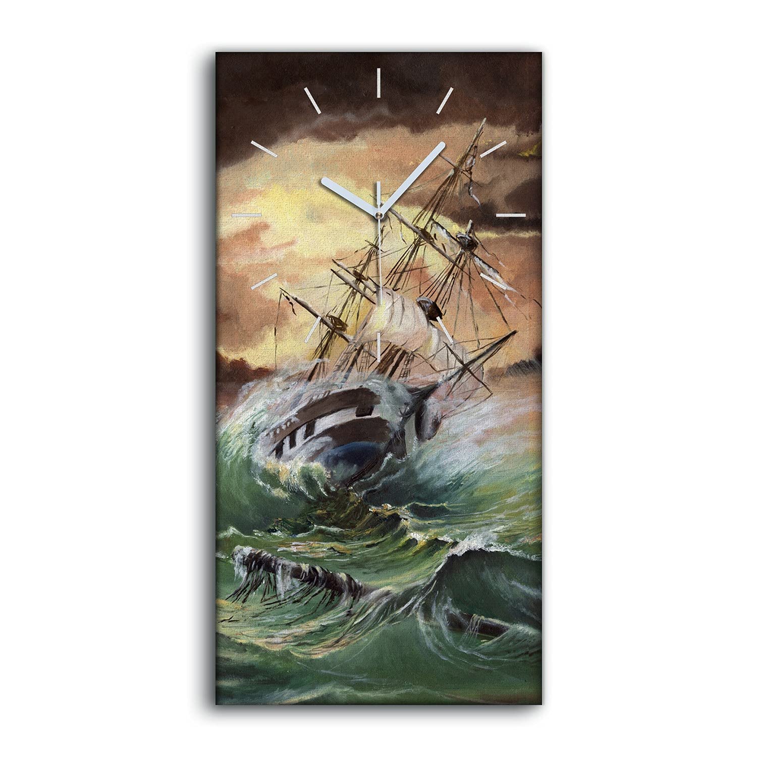 Horloge sur toile silencieuse Ocean Waves pour en finir avec le tic-tac