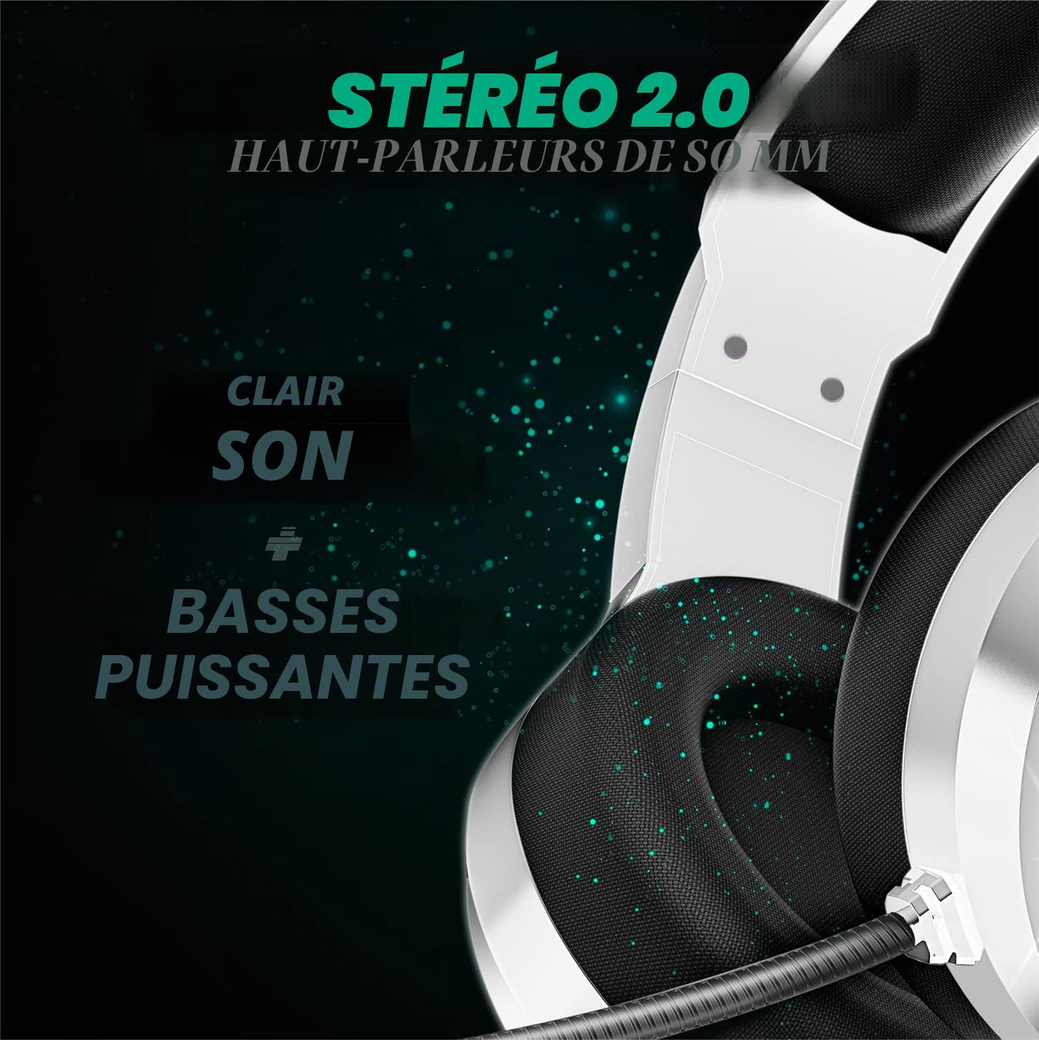 Spirit Of Gamer, Pack Casque + Support RGB, Casque Gaming Blanc Filaire RGB avec Micro, Compatible PS5, PS4, Xbox, Switch & PC, Porte Casque Gaming Multifonction 11 Effets Lumineux