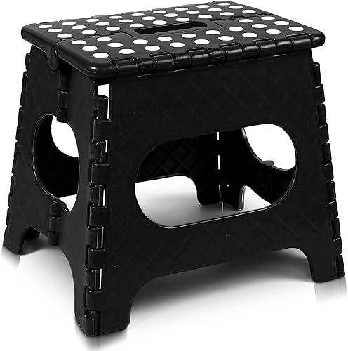 Utopia Home Taburete plegable (paquete de 1) taburete de pie con altura de 11 pulgadas - Soporta hasta 300 libras - Taburete plegable para niños,