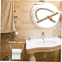 Vista 7 de Soporte para toallas de papel de cordel, soporte de pared para papel higiénico, decoración de madera, soporte para toallas de papel, cuerda náutica