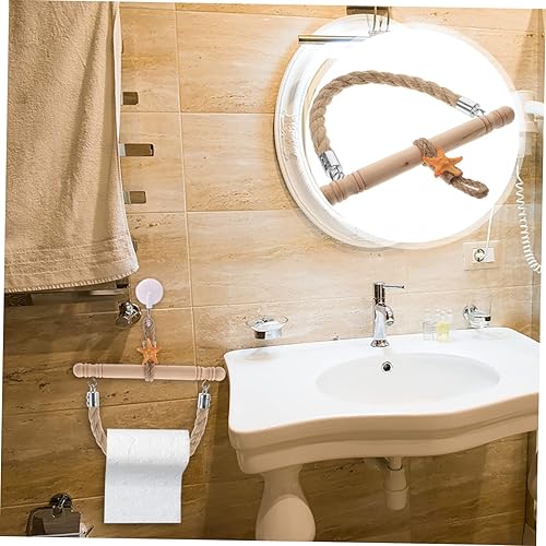 Miniatura 7 de Soporte para toallas de papel de cordel, soporte de pared para papel higiénico, decoración de madera, soporte para toallas de papel, cuerda náutica,