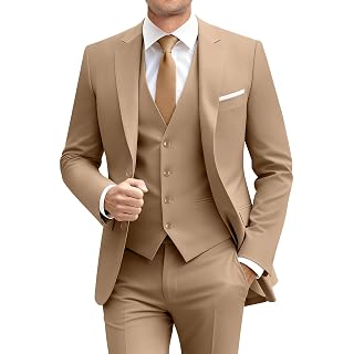 Terno masculino liso 3 peças com blazer de dois botões