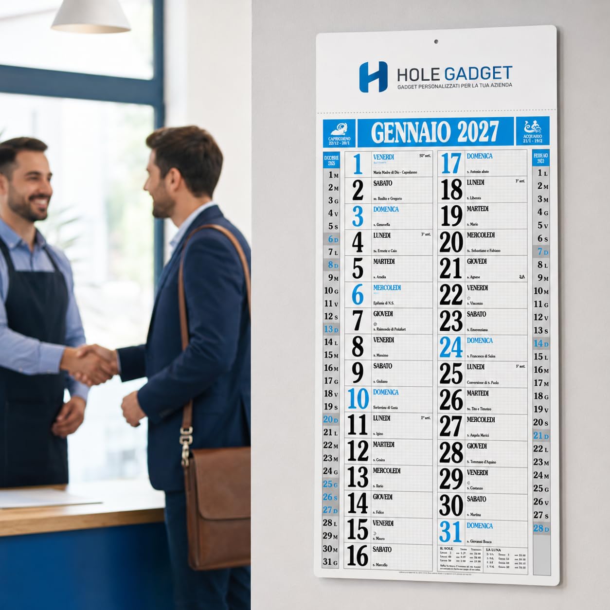 Calendari Personalizzati 2027 in Stock da 50 Pezzi Olandesi Grandi da Muro Notes Retro per Gadget Pubblicitari di Fine Anno e come Omaggio per i Clienti o Regali Aziendali | PA523