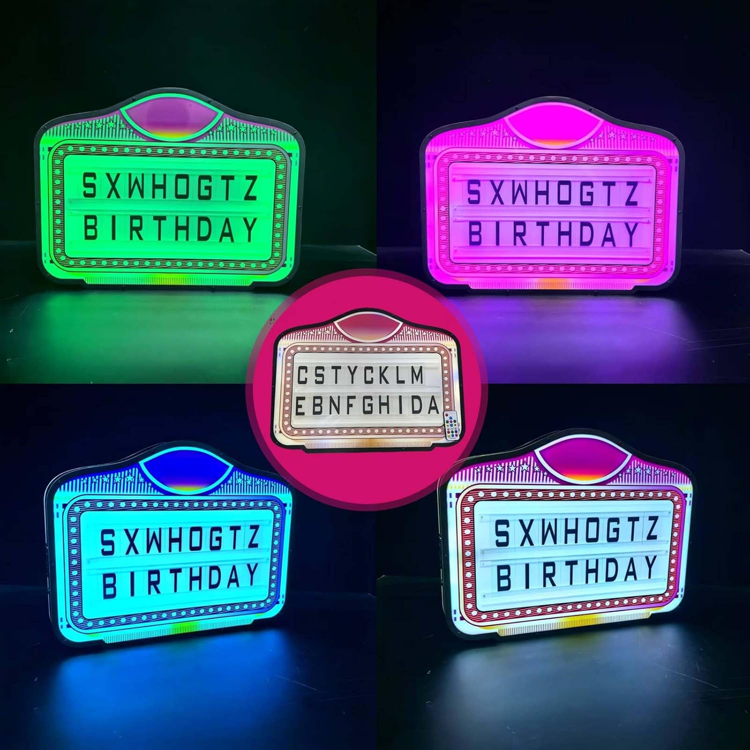 Vip Section Letter Sign - 2 Row, 23"×17", Handheld, Acrylic Marquee Sign for Bottle Service, Nightclub Club,Changeable 4 Set Letters and 1 Set Numbers,Letters Board Marquee
