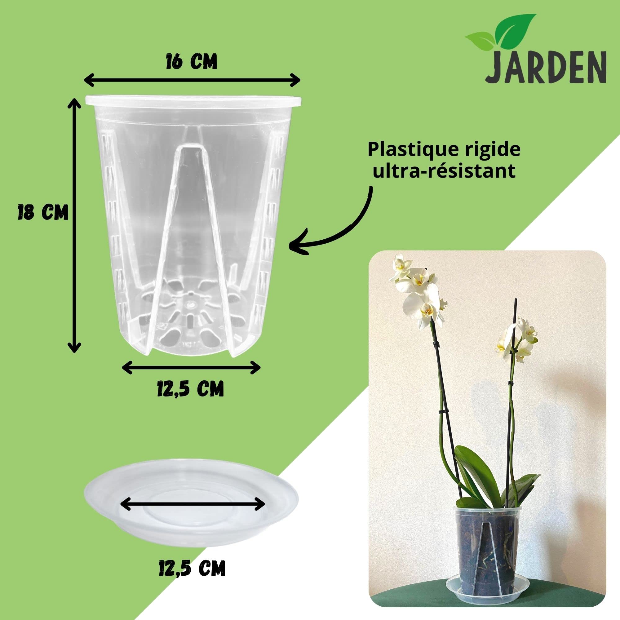 Lot De 10 Pots D'Orchidée Transparents De 14 Cm Avec Trous, Pots De