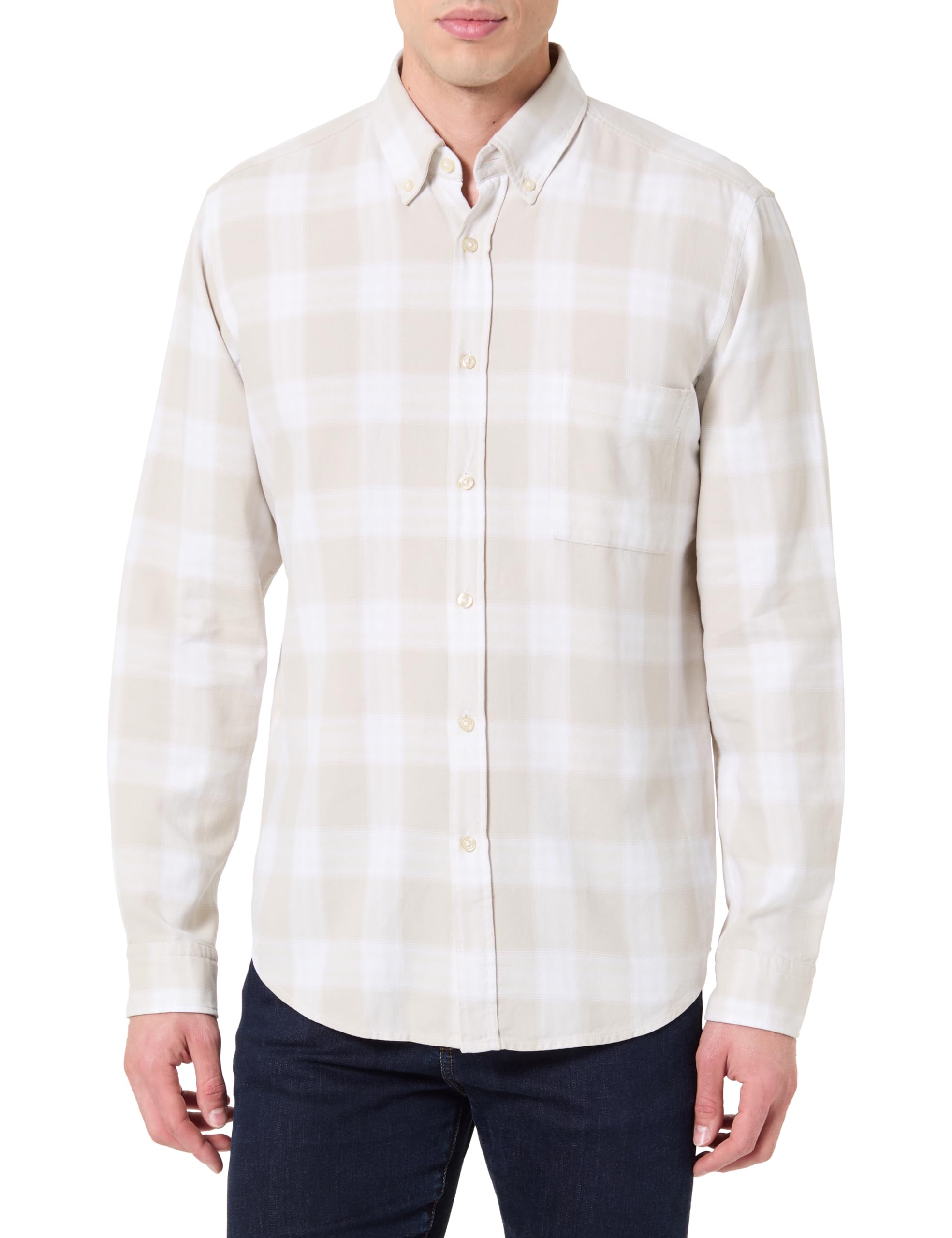 BOSS Men's Rickert_m Shirt, Light Beige, M