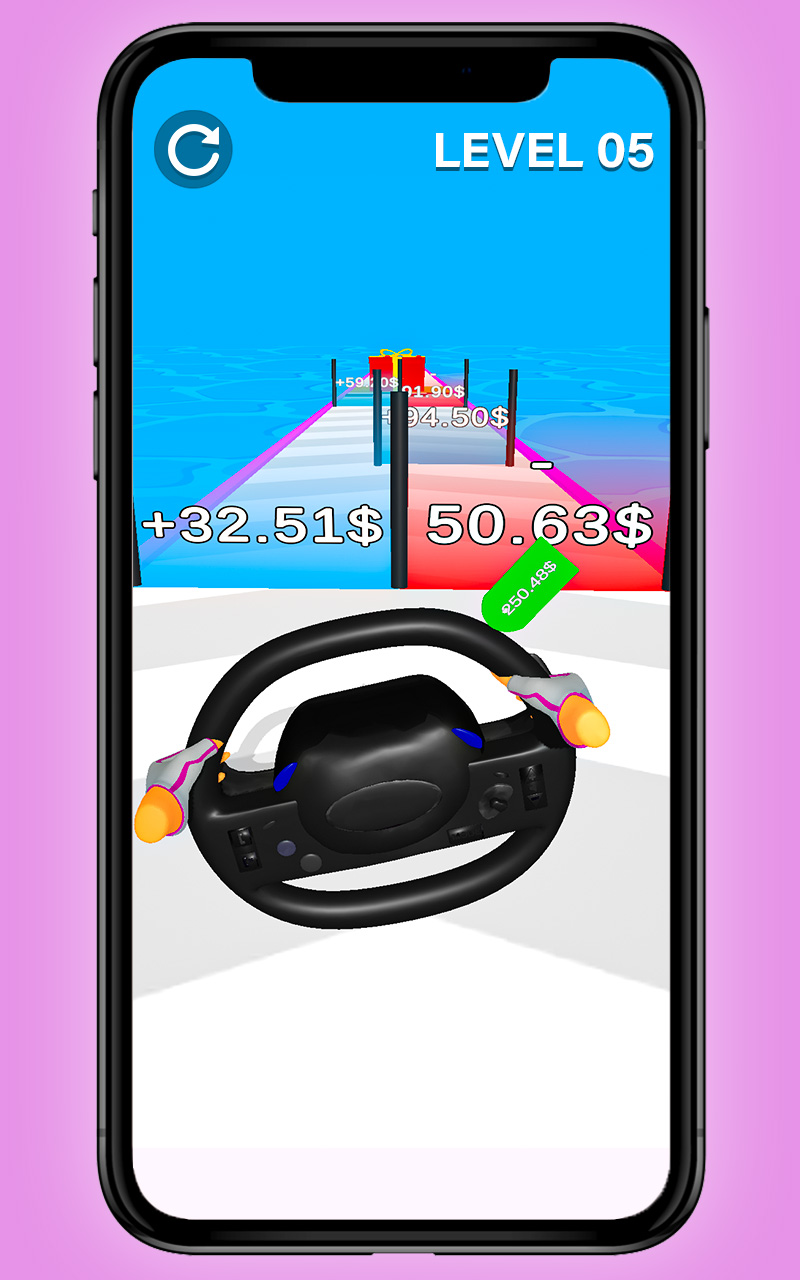 Steering Wheel Rush Evolution Runner: Shape Shifting Supercar Drive ...