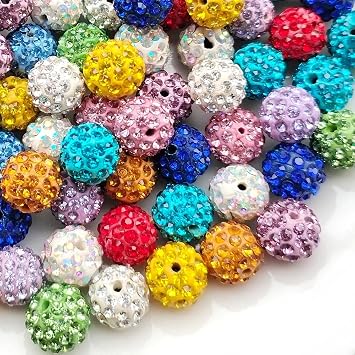 12mm Rhinestone Beads 100pcs 12mm Diameter Charms Mix Colors Randomly for Jewelry Making Clay