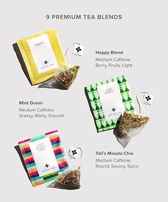 Art of Tea | Assorted Tea Bags Sampler Caffeinated and Non-Caffeinated| 50 Count Sampler Tea Set