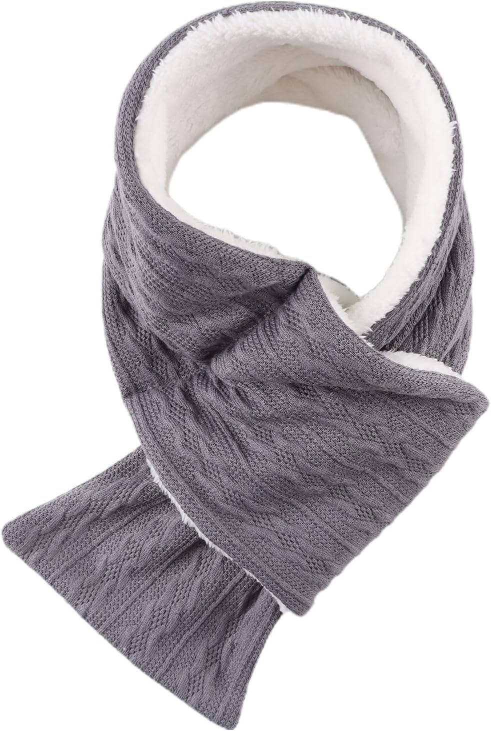 OMUKY Unisex Winter Knit Warm Scarves Thick Fleece Scarf Cold Weather Soft Neck Warmer for Women Men