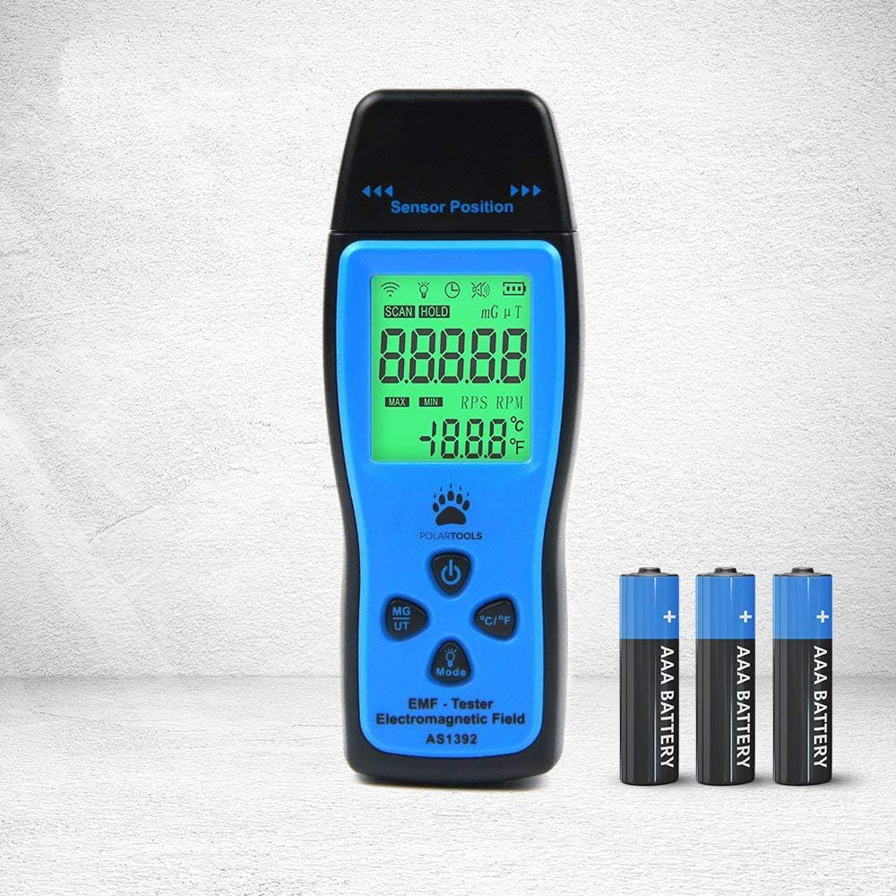 EMF Meter Electromagnetic Field Radiation Detector | Handheld Mini Digital LCD EMF Detector Dosimeter Tester Counter | Ohmmeter| PolarTools