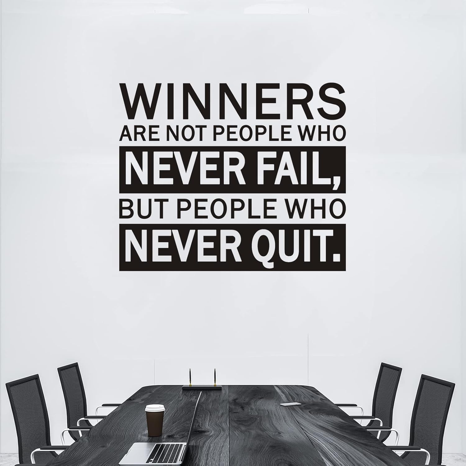 VODOE X-Large Winners are Not People Who Never Fail But People Who Never Quit Wall Stickers Office Gym School Classroom Wall Decals Inspirational Motivational Quotes Art Vinyl Wall Decor 30"X25"