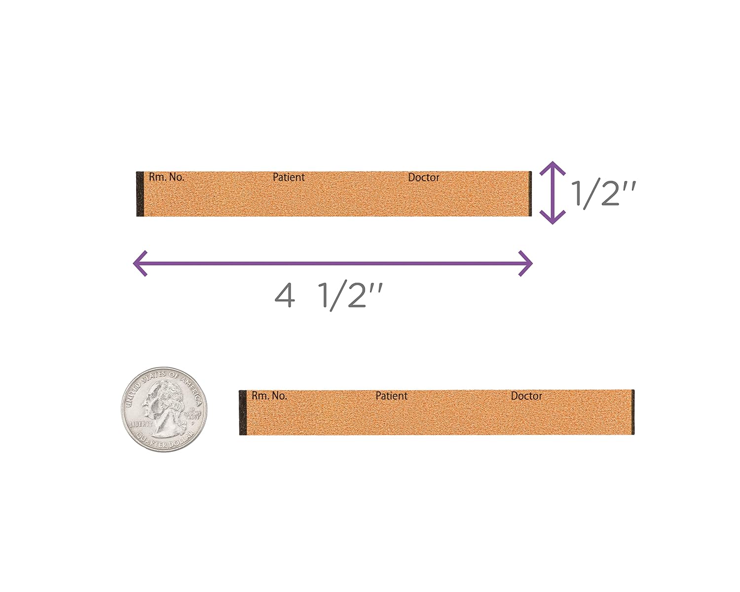 Carstens Patient ID Adhesive Medical Chart Labels for Carstens Spring-Loaded Metal Clipboards, Pre-Printed Sticker Labels (Room No. / Patient/Doctor), W4.5” x H.5”, Orange, Roll of 120 Labels